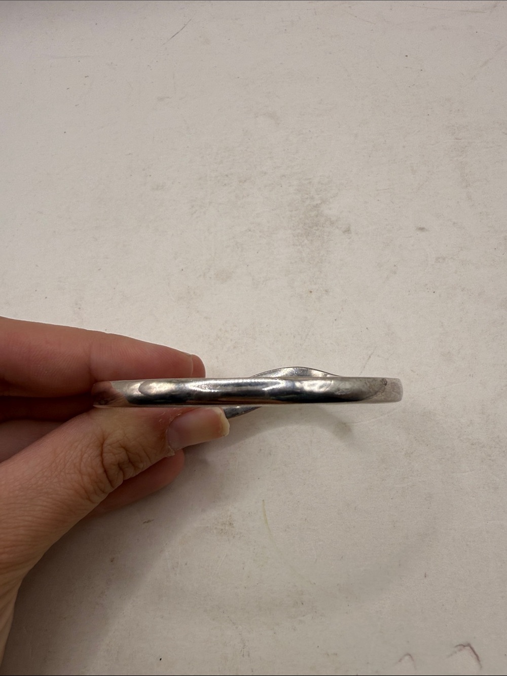 Vtg Silver 925 Hinged Bangle Bracelet Rainbow Opal Inlay Wavy Mexico Taxco? - Picture 5 of 16